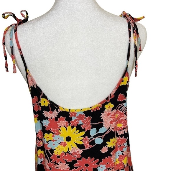 Modcloth Flowerpower ‘60s Style Mini Sundress Black/Pink/Yellow/Blue Size M - Picture 7 of 15